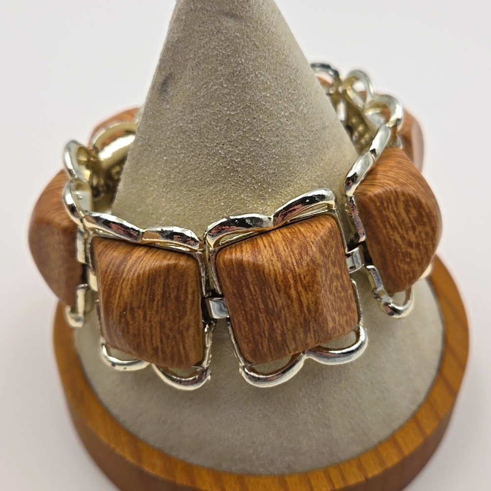 Vintage Wood Panel Bracelet